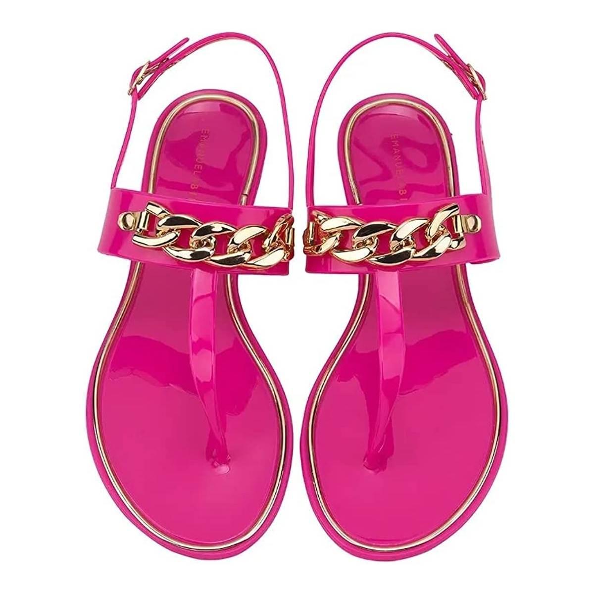 Sandalo fucsia con catena oro tg.37