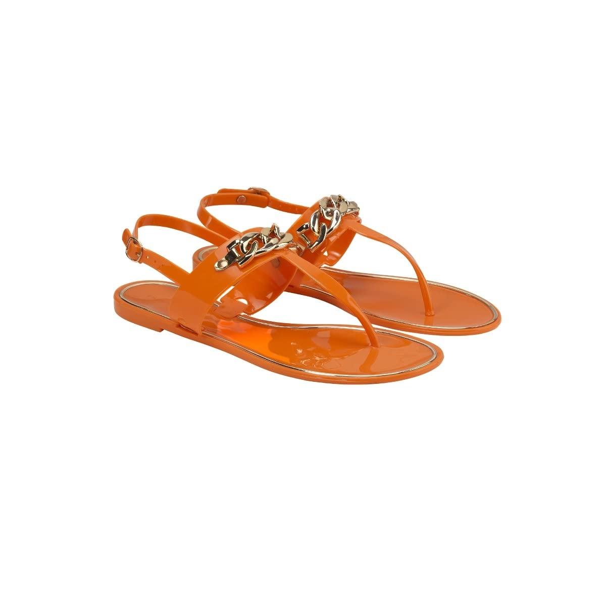 Sandalo arancio con catena oro tg.37