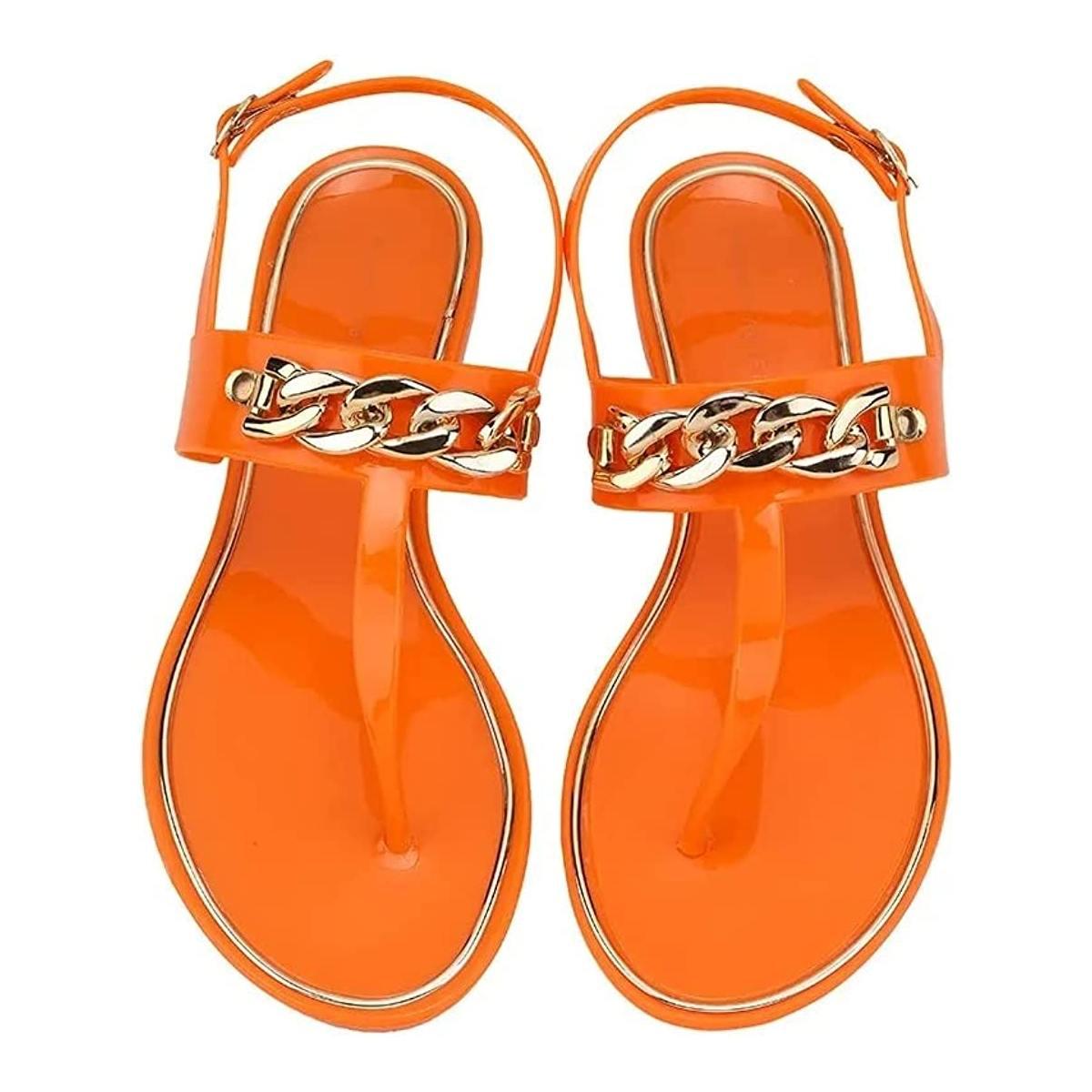 Sandalo arancio con catena oro tg.37
