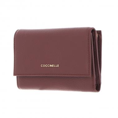 Metallic soft wallet grained leather