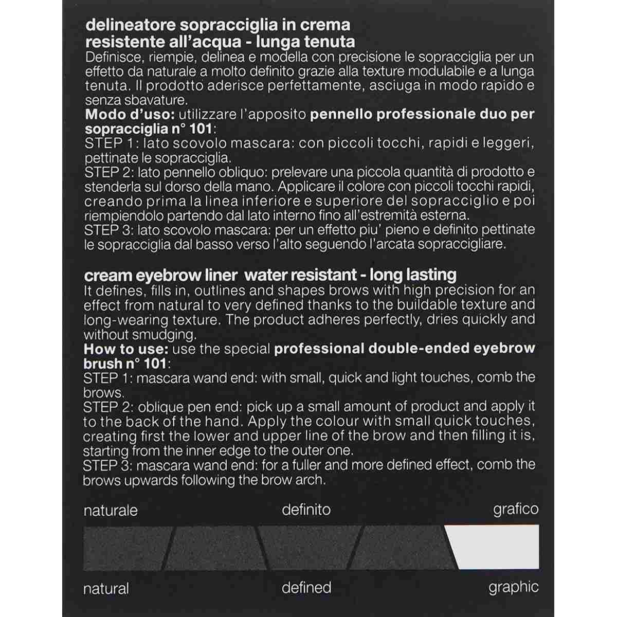 Delineatore sopracciglia in crema resistente allacqua 01
