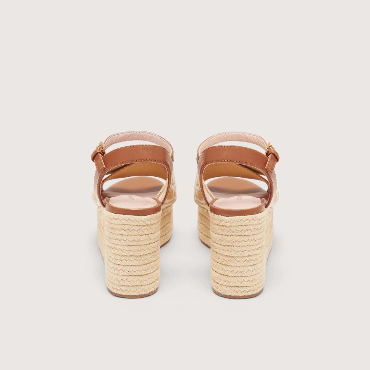 Monogram ribbon wedge smooth leather