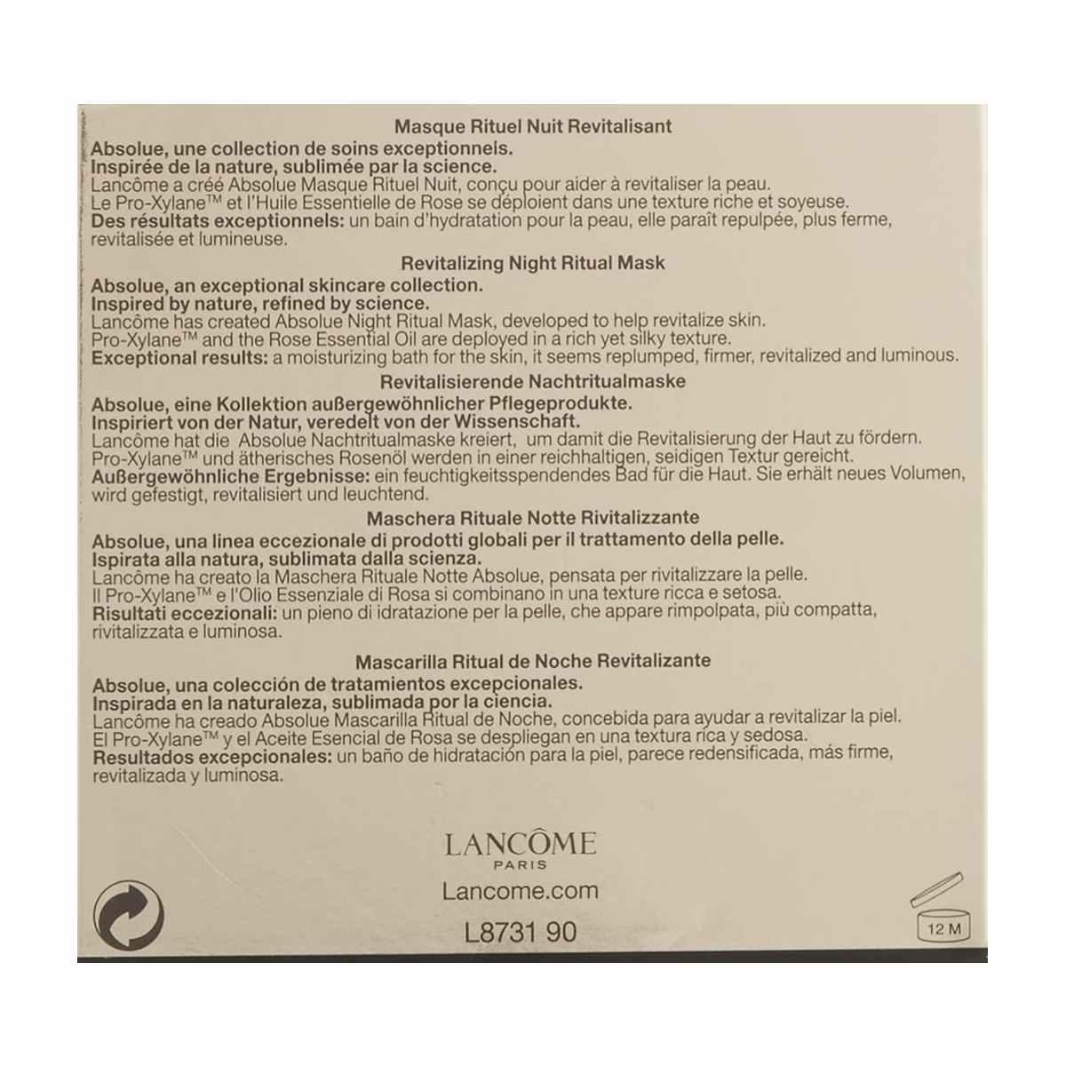Absolue precious cells maschera rituale notte rivitalizzante 75 ml