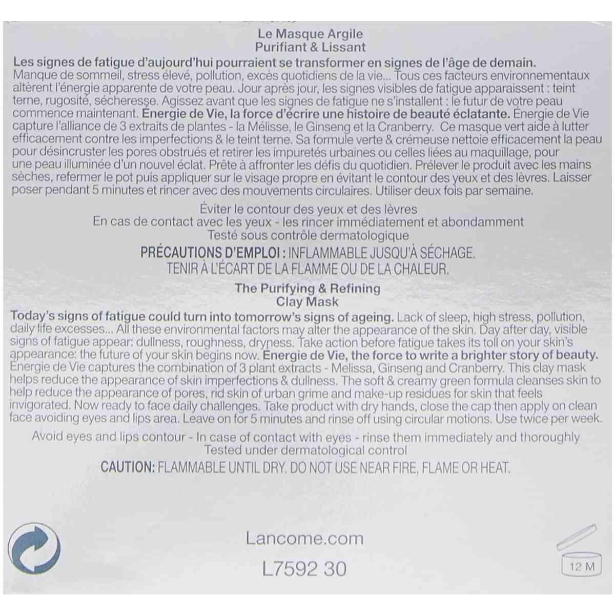 Énergie de vie green clay mask 75 ml#