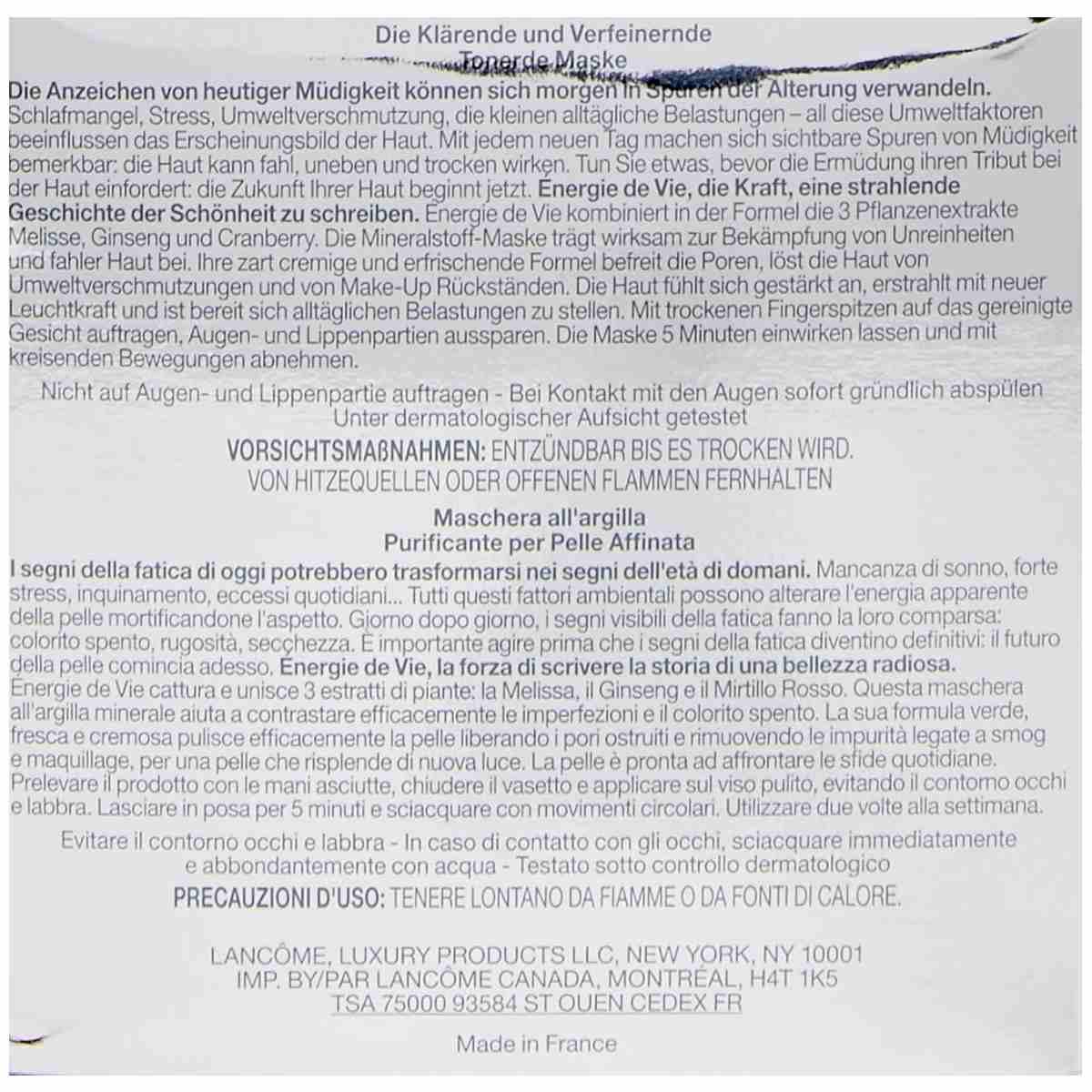 Énergie de vie green clay mask 75 ml#